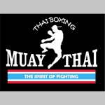 Thaiboxing - Muay Thai THE SPIRIT OF FIGHTING   čierne teplákové kraťasy s tlačeným logom